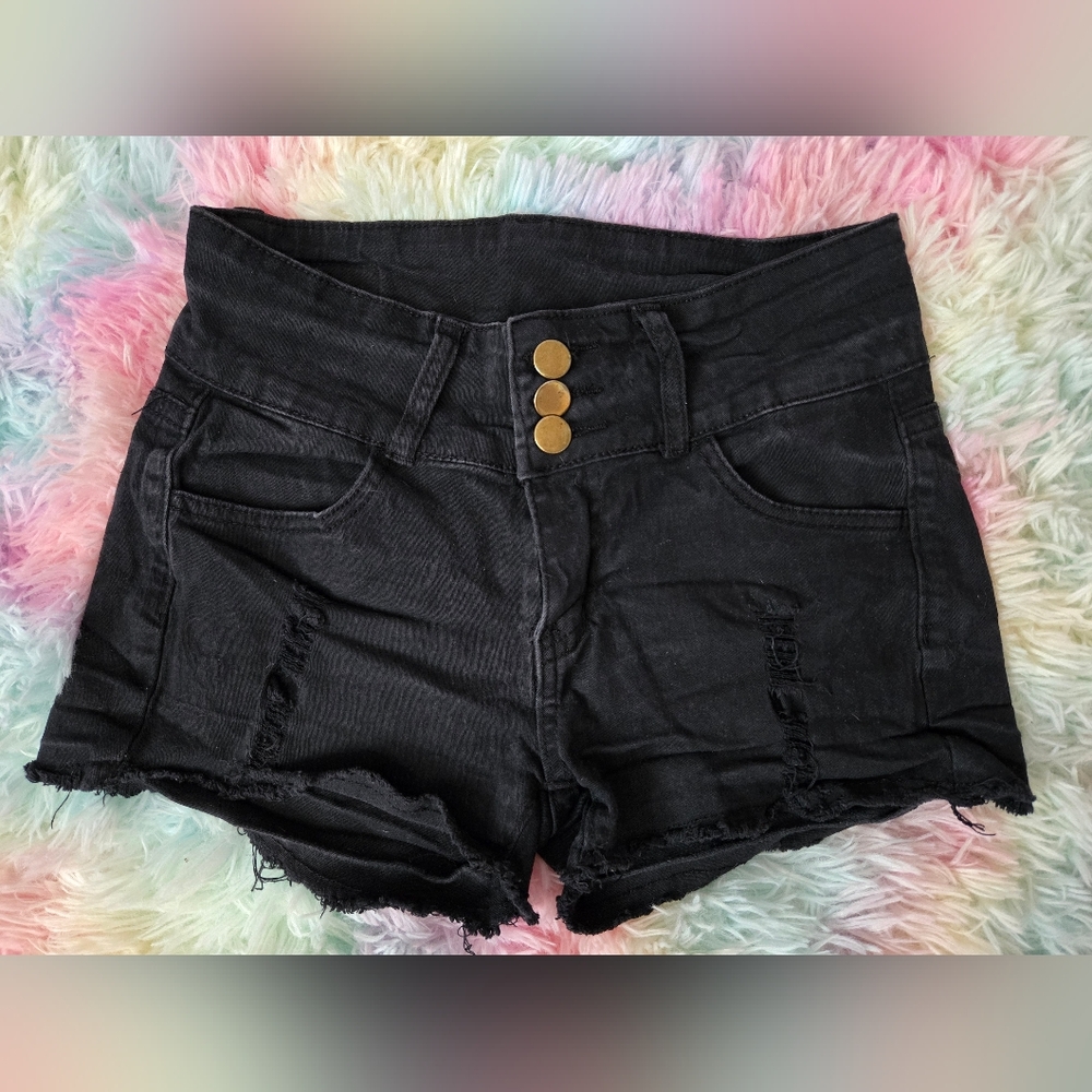 Black Jean Shorts